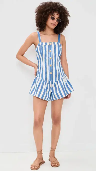 Saylor Loulou Romper Blue/Crème | Thumbnail 5 Saylor Loulou Romper Blue/Crème | Thumbnail 5