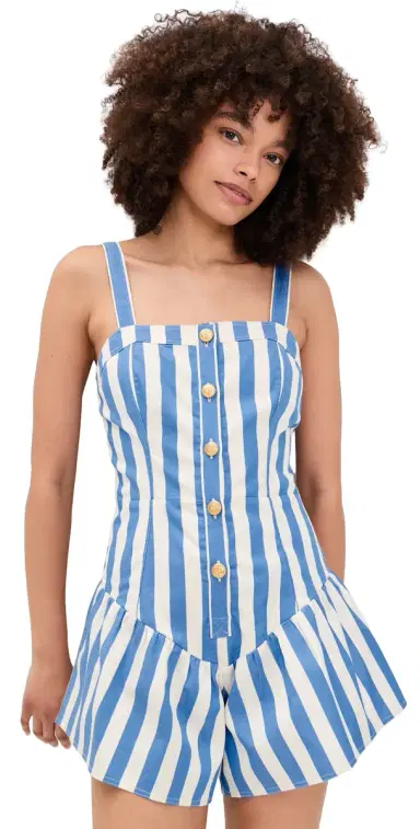 Saylor Loulou Romper Blue/Crème | Thumbnail 1 Saylor Loulou Romper Blue/Crème | Thumbnail 1