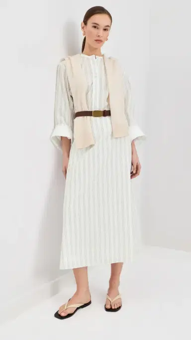 TWP The A Line Cotton Skirt White/Wine | Thumbnail 2 TWP The A Line Cotton Skirt White/Wine | Thumbnail 2