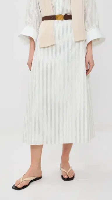TWP The A Line Cotton Skirt White/Wine | Thumbnail 3 TWP The A Line Cotton Skirt White/Wine | Thumbnail 3