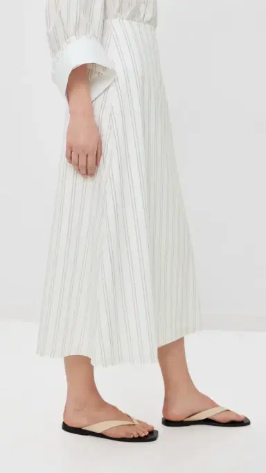 TWP The A Line Cotton Skirt White/Wine | Thumbnail 5 TWP The A Line Cotton Skirt White/Wine | Thumbnail 5