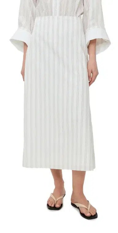 TWP The A Line Cotton Skirt White/Wine | Thumbnail 1 TWP The A Line Cotton Skirt White/Wine | Thumbnail 1