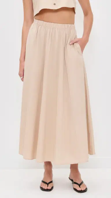 LE BOP Poplin Martha Skirt Khaki | Thumbnail 2 LE BOP Poplin Martha Skirt Khaki | Thumbnail 2