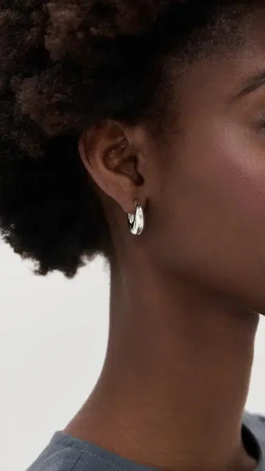 Tory Burch Small Pierced Hoop Earrings | Thumbnail 3 Tory Burch Small Pierced Hoop Earrings | Thumbnail 3