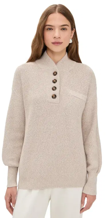 Lunya Pocket Henley Oat Marl | Thumbnail 1 Lunya Pocket Henley Oat Marl | Thumbnail 1