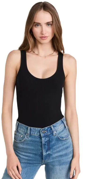 L'Agence Nica Scoop Neck Tank Thong Bodysuit Black | Thumbnail 1 L'Agence Nica Scoop Neck Tank Thong Bodysuit Black | Thumbnail 1