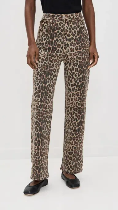 Never Fully Dressed Leopard Lucia Scallop Detail Jeans Leopard | Thumbnail 2 Never Fully Dressed Leopard Lucia Scallop Detail Jeans Leopard | Thumbnail 2