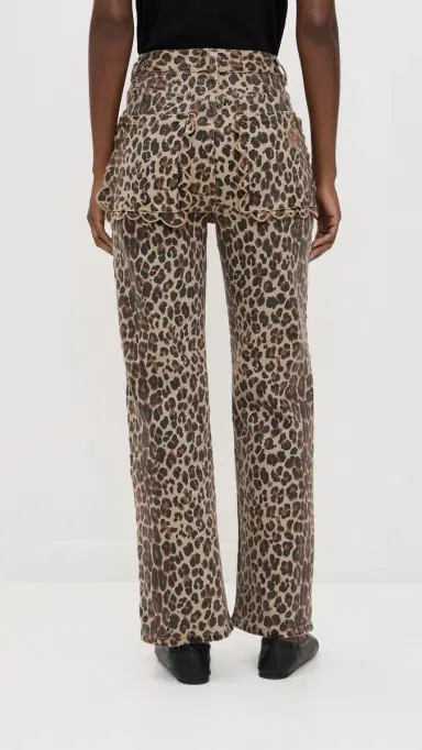 Never Fully Dressed Leopard Lucia Scallop Detail Jeans Leopard | Thumbnail 3 Never Fully Dressed Leopard Lucia Scallop Detail Jeans Leopard | Thumbnail 3