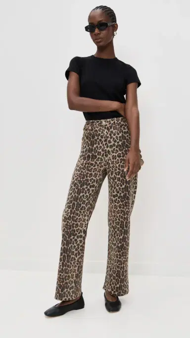 Never Fully Dressed Leopard Lucia Scallop Detail Jeans Leopard | Thumbnail 5 Never Fully Dressed Leopard Lucia Scallop Detail Jeans Leopard | Thumbnail 5