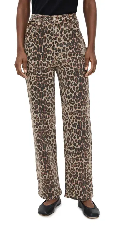Never Fully Dressed Leopard Lucia Scallop Detail Jeans Leopard | Thumbnail 1 Never Fully Dressed Leopard Lucia Scallop Detail Jeans Leopard | Thumbnail 1
