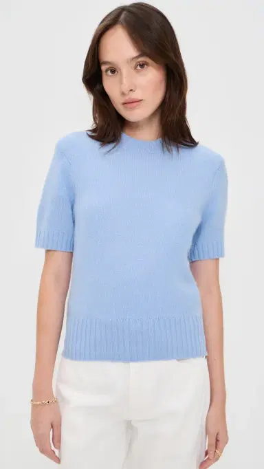 White + Warren Featherweight Cashmere Pullover Blue Vapor | Thumbnail 2 White + Warren Featherweight Cashmere Pullover Blue Vapor | Thumbnail 2