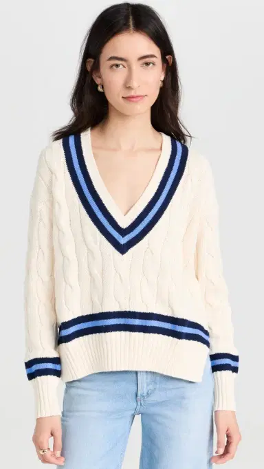 Polo Ralph Lauren Cable Knit Cotton Cricket Sweater Cream | Thumbnail 2 Polo Ralph Lauren Cable Knit Cotton Cricket Sweater Cream | Thumbnail 2
