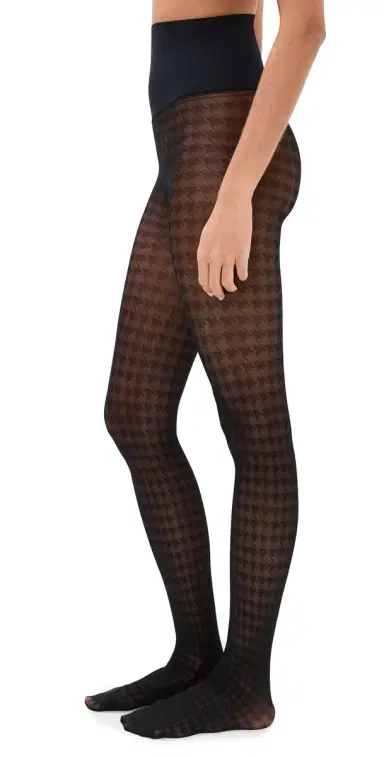 Commando Houndstooth Sheer Tights Black L | Thumbnail 1 Commando Houndstooth Sheer Tights Black L | Thumbnail 1