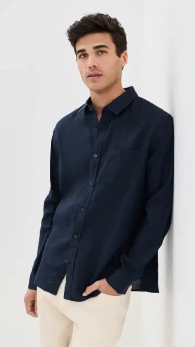 Vince Linen Shirt Coastal | Thumbnail 2 Vince Linen Shirt Coastal | Thumbnail 2