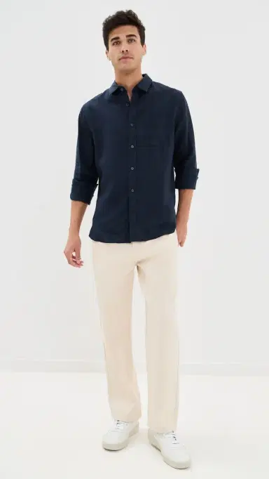Vince Linen Shirt Coastal | Thumbnail 5 Vince Linen Shirt Coastal | Thumbnail 5