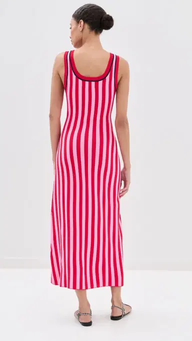LE BOP Striped Jacquard Dress Poppy/Pink | Thumbnail 3 LE BOP Striped Jacquard Dress Poppy/Pink | Thumbnail 3