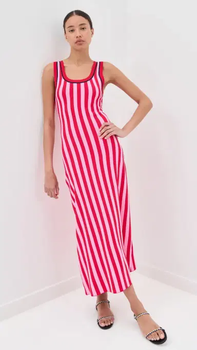 LE BOP Striped Jacquard Dress Poppy/Pink | Thumbnail 5 LE BOP Striped Jacquard Dress Poppy/Pink | Thumbnail 5