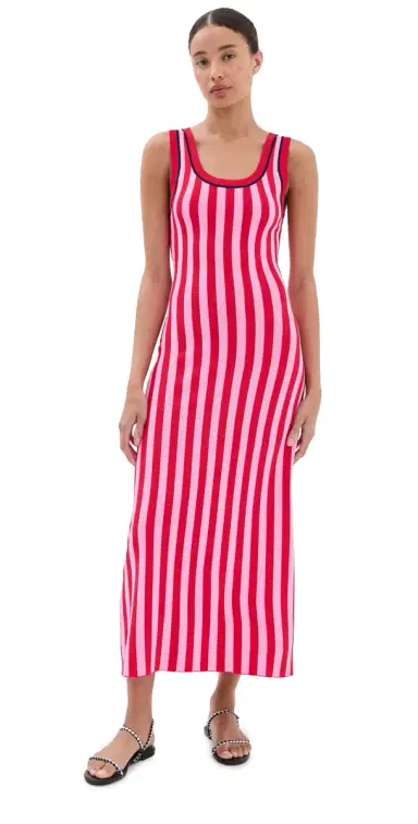 LE BOP Striped Jacquard Dress Poppy/Pink | Thumbnail 1 LE BOP Striped Jacquard Dress Poppy/Pink | Thumbnail 1