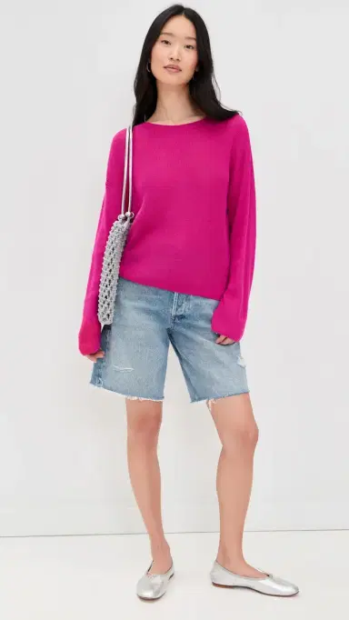 American Vintage Liucity Sweater Fuchsia Fluo | Thumbnail 5 American Vintage Liucity Sweater Fuchsia Fluo | Thumbnail 5