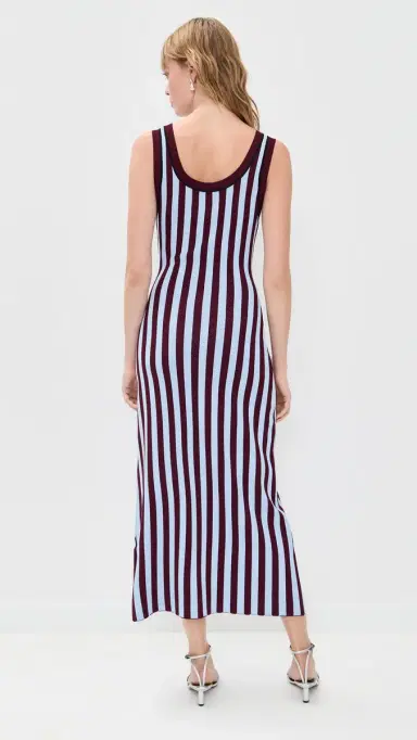 LE BOP Striped Jacquard Dress Burgundy/Light Blue | Thumbnail 3 LE BOP Striped Jacquard Dress Burgundy/Light Blue | Thumbnail 3
