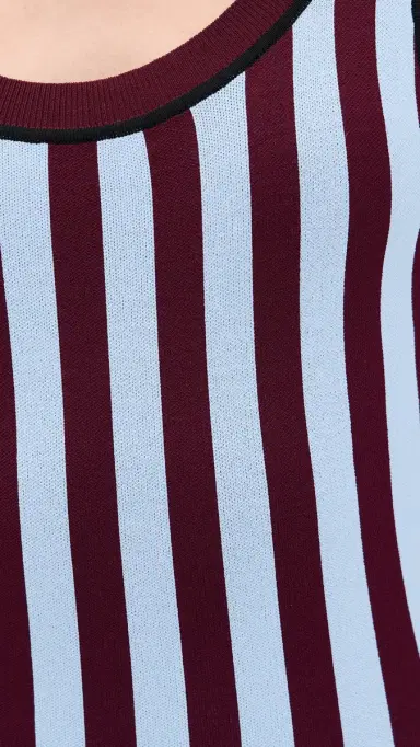 LE BOP Striped Jacquard Dress Burgundy/Light Blue | Thumbnail 6 LE BOP Striped Jacquard Dress Burgundy/Light Blue | Thumbnail 6