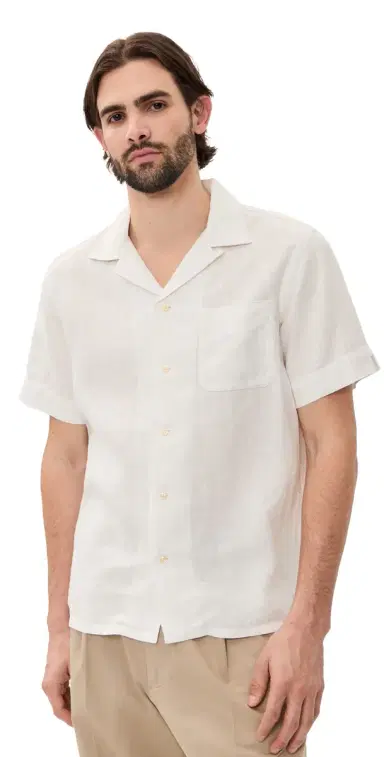 Polo Ralph Lauren Original Label Garment Dyed lubby Linen Shirt Deckwash White | Thumbnail 1 Polo Ralph Lauren Original Label Garment Dyed lubby Linen Shirt Deckwash White | Thumbnail 1
