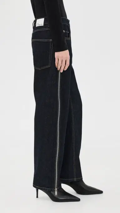 3.1 Phillip Lim Denim Curved Petite Jeans With Zippers Dark Indigo | Thumbnail 4 3.1 Phillip Lim Denim Curved Petite Jeans With Zippers Dark Indigo | Thumbnail 4