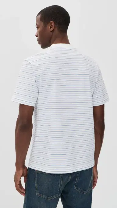 Lacoste Striped Tee Phoenix Blue/Flour | Thumbnail 3 Lacoste Striped Tee Phoenix Blue/Flour | Thumbnail 3