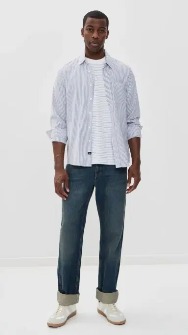 Lacoste Striped Tee Phoenix Blue/Flour | Thumbnail 5 Lacoste Striped Tee Phoenix Blue/Flour | Thumbnail 5