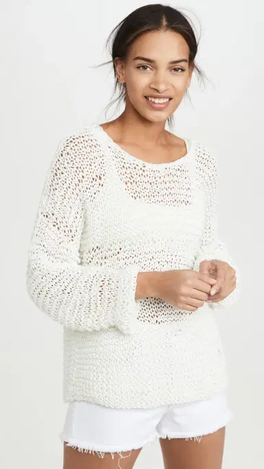 MIKOH Mehetia Long Sleeve Knit Bone | Thumbnail 2 MIKOH Mehetia Long Sleeve Knit Bone | Thumbnail 2