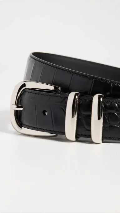 Favorite Daughter The Jordan Croc Embossed Belt Black/Nickel | Thumbnail 5 Favorite Daughter The Jordan Croc Embossed Belt Black/Nickel | Thumbnail 5