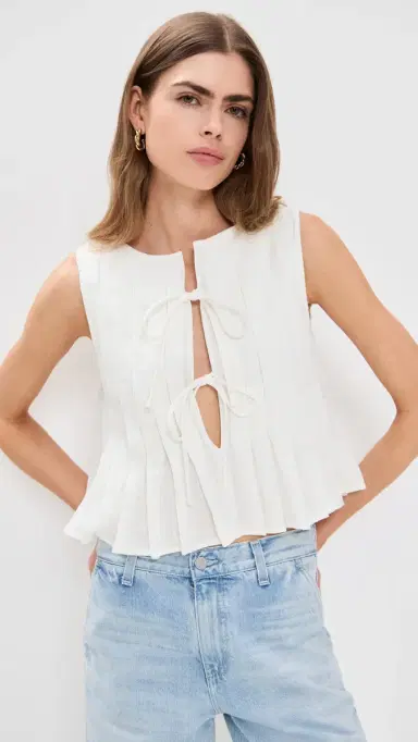 VRG GRL Valeria Linen Top White White | Thumbnail 2 VRG GRL Valeria Linen Top White White | Thumbnail 2