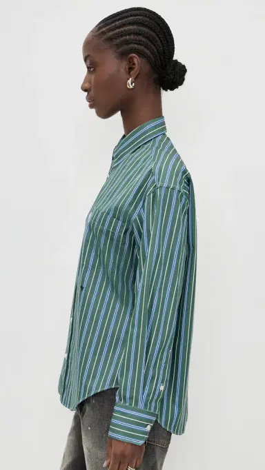 HOMMEGIRLS Oxford hirt Green Porto tripe | Thumbnail 4 HOMMEGIRLS Oxford hirt Green Porto tripe | Thumbnail 4