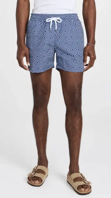 Frescobol Carioca Angra Print Sport Shorts 4.75 Navy Blue | Thumbnail 2 Frescobol Carioca Angra Print Sport Shorts 4.75 Navy Blue | Thumbnail 2