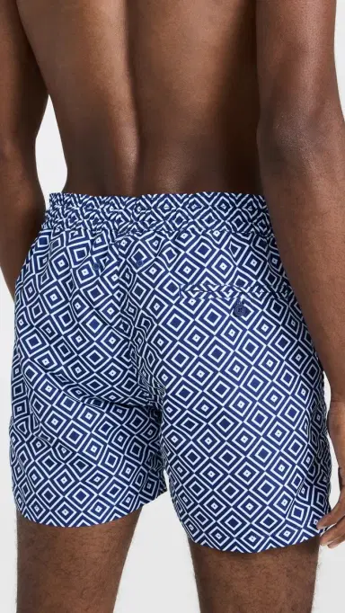 Frescobol Carioca Angra Print Sport Shorts 4.75 Navy Blue | Thumbnail 3 Frescobol Carioca Angra Print Sport Shorts 4.75 Navy Blue | Thumbnail 3