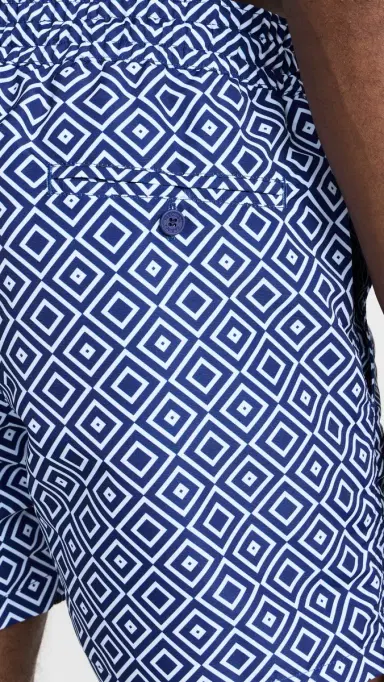 Frescobol Carioca Angra Print Sport Shorts 4.75 Navy Blue | Thumbnail 6 Frescobol Carioca Angra Print Sport Shorts 4.75 Navy Blue | Thumbnail 6