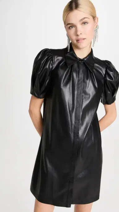 Alice + Olivia Jem Vegan Leather Dress Black M | Thumbnail 2 Alice + Olivia Jem Vegan Leather Dress Black M | Thumbnail 2