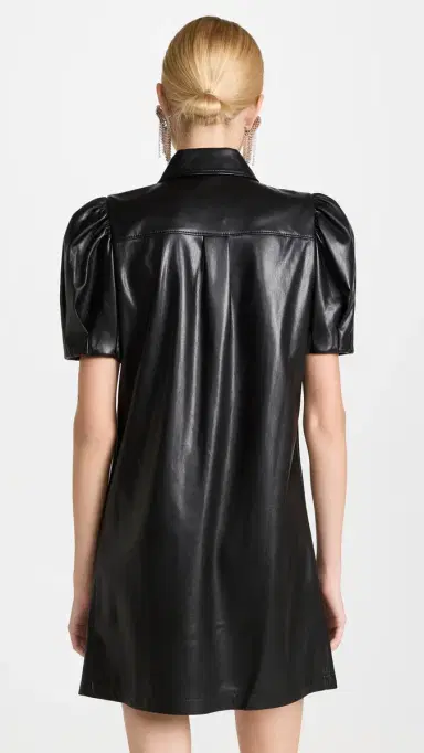 Alice + Olivia Jem Vegan Leather Dress Black M | Thumbnail 3 Alice + Olivia Jem Vegan Leather Dress Black M | Thumbnail 3