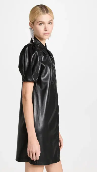 Alice + Olivia Jem Vegan Leather Dress Black M | Thumbnail 4 Alice + Olivia Jem Vegan Leather Dress Black M | Thumbnail 4