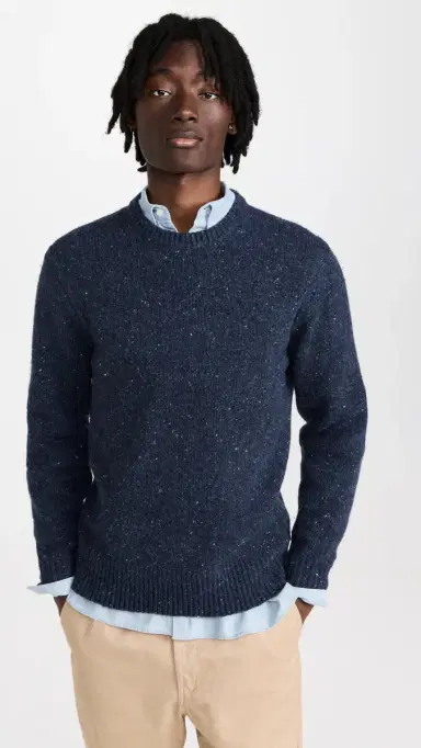 Alex Mill Donegal Crew Neck Sweater Navy | Thumbnail 2 Alex Mill Donegal Crew Neck Sweater Navy | Thumbnail 2