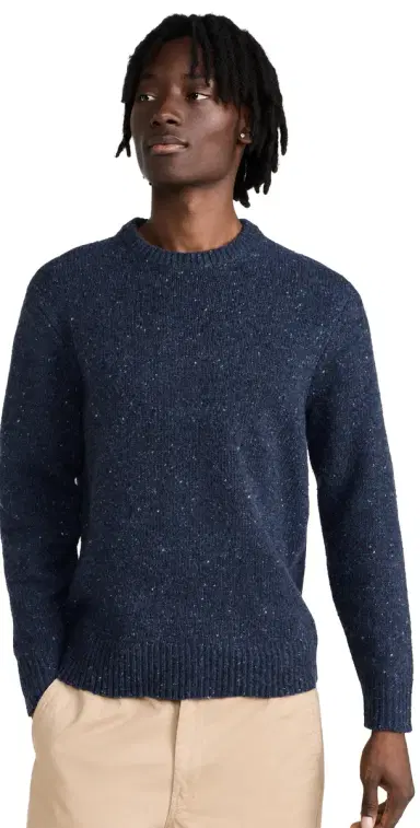 Alex Mill Donegal Crew Neck Sweater Navy | Thumbnail 1 Alex Mill Donegal Crew Neck Sweater Navy | Thumbnail 1