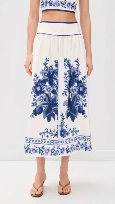 Moon River Floral Midi kirt Off White Multi | Thumbnail 2 Moon River Floral Midi kirt Off White Multi | Thumbnail 2