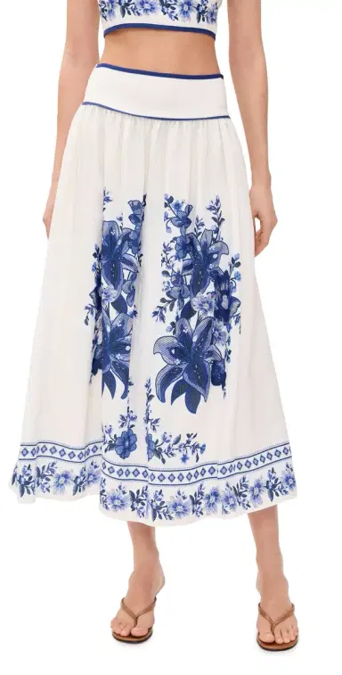 Moon River Floral Midi kirt Off White Multi | Thumbnail 1 Moon River Floral Midi kirt Off White Multi | Thumbnail 1