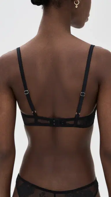 Fleur du Mal Bouquet Lace Scooped Balconette Bra Black 34D | Thumbnail 3 Fleur du Mal Bouquet Lace Scooped Balconette Bra Black 34D | Thumbnail 3