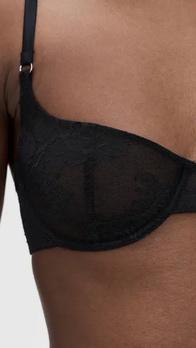 Fleur du Mal Bouquet Lace Scooped Balconette Bra Black 34D | Thumbnail 6 Fleur du Mal Bouquet Lace Scooped Balconette Bra Black 34D | Thumbnail 6