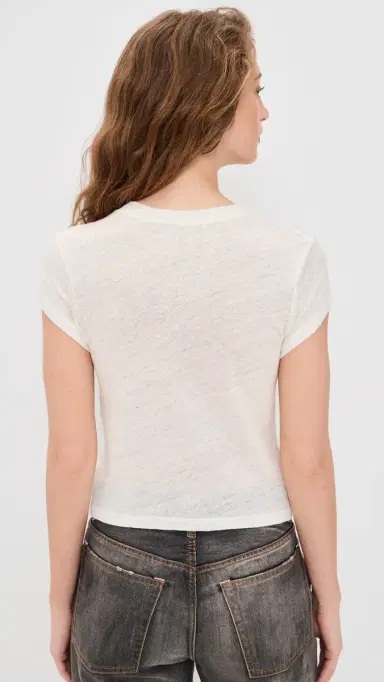 IRO Sybel Linen V Neck Tee Porcelain M | Thumbnail 3 IRO Sybel Linen V Neck Tee Porcelain M | Thumbnail 3