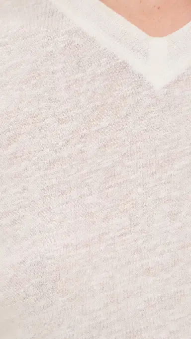IRO Sybel Linen V Neck Tee Porcelain M | Thumbnail 6 IRO Sybel Linen V Neck Tee Porcelain M | Thumbnail 6