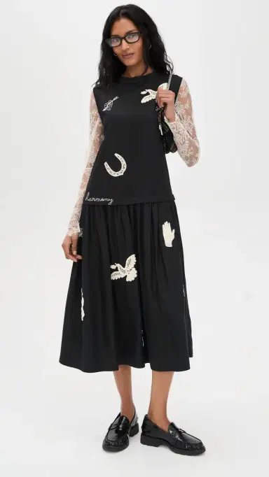 Sea Ellison Solid Tank Midi Dress Black | Thumbnail 2 Sea Ellison Solid Tank Midi Dress Black | Thumbnail 2