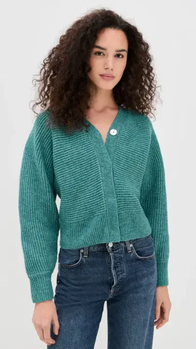 LE BOP ira Stitched Cardigan Teal | Thumbnail 2 LE BOP ira Stitched Cardigan Teal | Thumbnail 2
