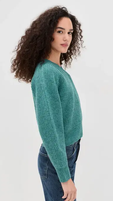 LE BOP ira Stitched Cardigan Teal | Thumbnail 4 LE BOP ira Stitched Cardigan Teal | Thumbnail 4
